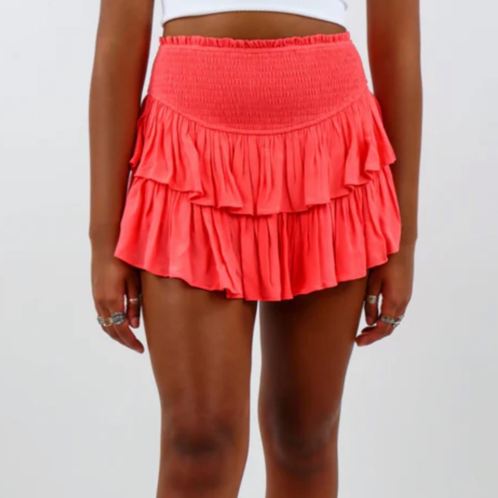 Rock N Rags Sunshine Daydream Skirt in Coral | Tiered Preppy Skirt | NWOT Sz: S - Picture 1 of 16